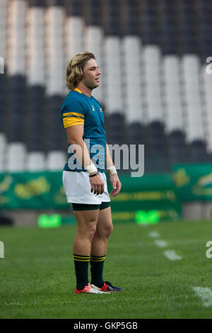 Nelspruit, South Africa. 20 August 2016. The South African National Rugby team in action against the Pumas at Mbombela Stadium. Faf de Klerk Stock Photo