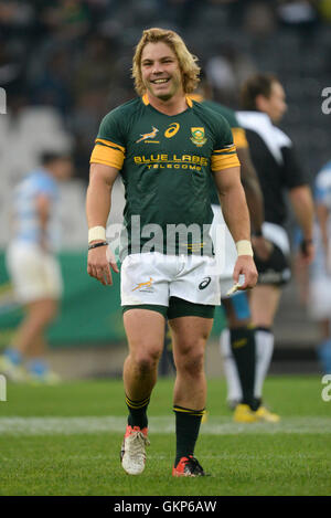 Nelspruit, South Africa. 20 August 2016. The South African National Rugby team in action against the Pumas at Mbombela Stadium. Faf de Klerk smiling Stock Photo