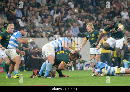 Nelspruit, South Africa. 20 August 2016. The South African National Rugby team in action against the Pumas at Mbombela Stadium. Stock Photo