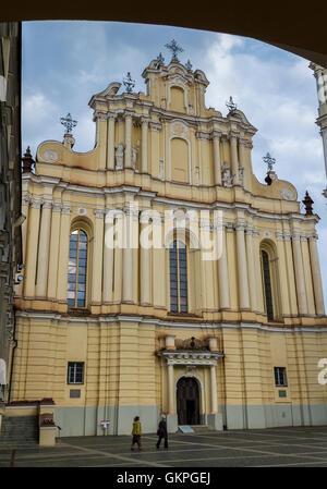 Facade view of St Johns Church in Vilnius University, Vilnius, Lithuania Stock Photo