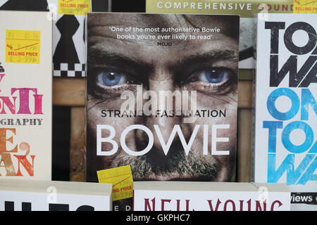 David Bowie book in a shop window Stock Photo