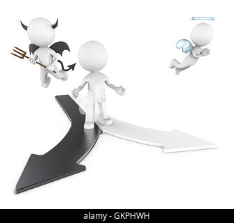 3d small people - way choice Stock Photo - Alamy