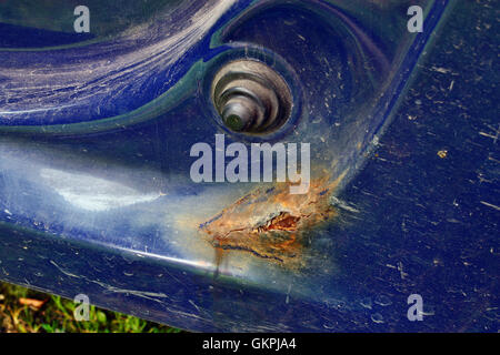 Heavily rust and corrosion on the body of a car Stock Photo