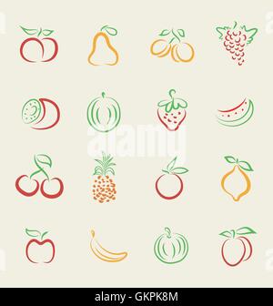 organic food fruit icon Stock Vector Image & Art - Alamy