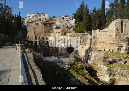 Tel Lachish, Shephelah region of Israel between Mount Hebron and the Mediterranean coast Stock Photo