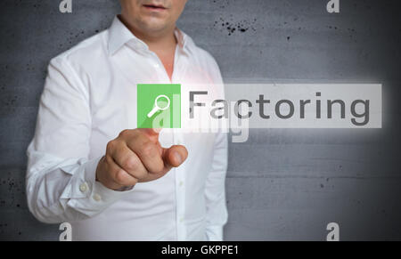 factoring browser is operated by man concept. Stock Photo