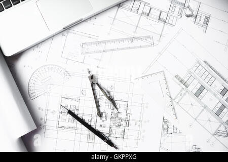 architect, architecture, blueprint, business, businessman, candid, casual, coffee,construction,engineer Stock Photo