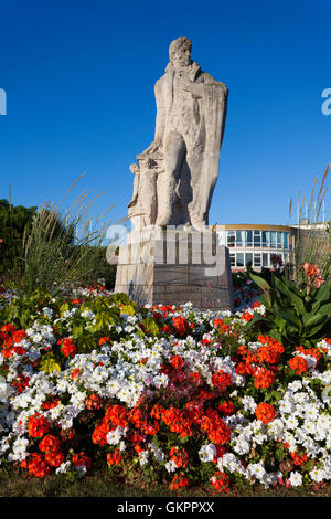 Statue of François Rene de Chateaubriand in Saint-Malo, Ille-et-Vilaine, Britanny, France Stock Photo