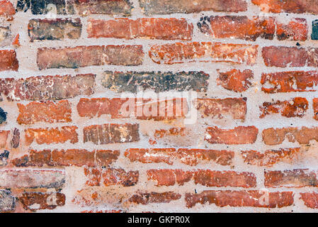 Background from an old and rugged red brickwall Stock Photo
