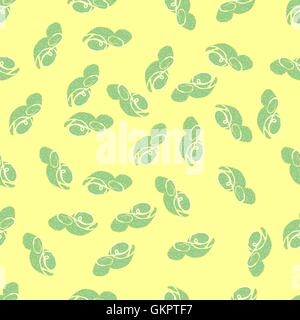 Seamless creative pattern in light yellow-green colors. Stock Vector