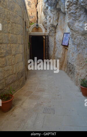 Monastery of the Temptation, Jericho, Palestine Stock Photo