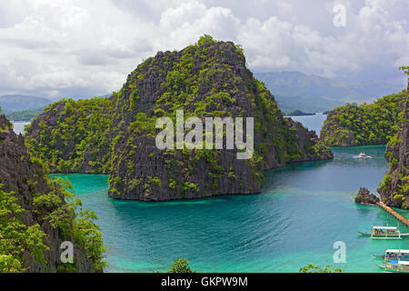 Panorama of Coron Island, Philippines. Stock Photo