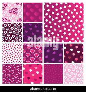 A Set of Vector Patterns for Valentine's Day Stock Vector
