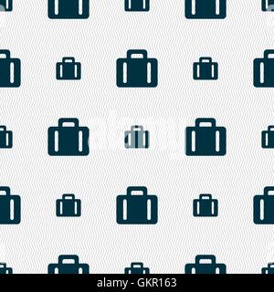 suitcase icon sign. Seamless pattern with geometric texture. Vector Stock Vector