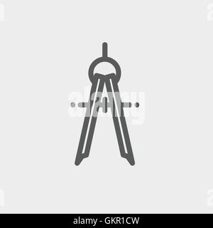 Compass thin line icon Stock Vector