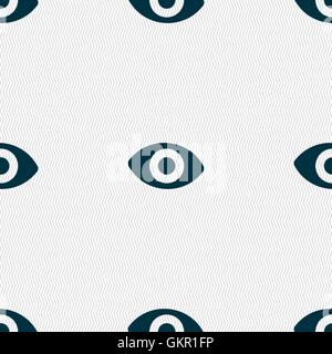 sixth sense, the eye icon sign. Seamless pattern with geometric texture. Vector Stock Vector