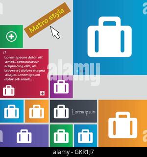 suitcase icon sign. buttons. Modern interface website buttons with cursor pointer. Vector Stock Vector