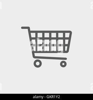 Shopping cart thin line icon Stock Vector