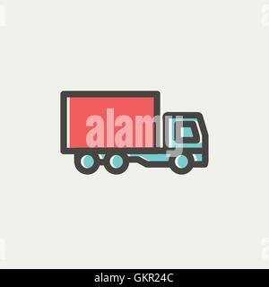 Delivery truck thin line icon Stock Vector