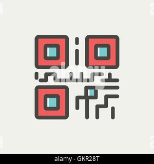 QR code thin line icon Stock Vector