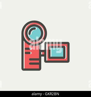 Camcorder thin line icon Stock Vector