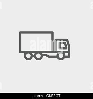 Delivery truck thin line icon Stock Vector