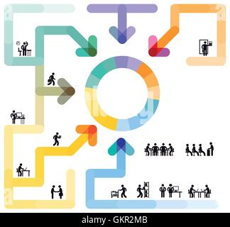 Infographic workflow concept Stock Vector