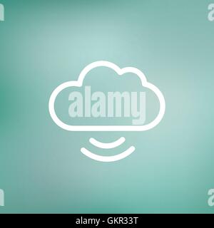 Cloud computing thin line icon Stock Vector