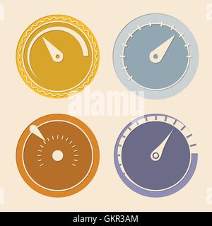 Cool flat download speedometers Stock Vector