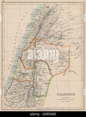 PALESTINE. Galilee Samaria Judea Perea Phoenicia Decapolis. JOHNSTON, 1895 map Stock Photo