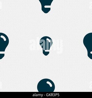 light bulb, idea icon sign. Seamless pattern with geometric texture. Vector Stock Vector