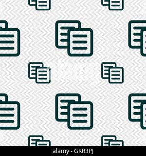 copy icon sign. Seamless pattern with geometric texture. Vector Stock Vector