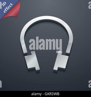 headsets icon symbol. 3D style. Trendy, modern design with space for ...