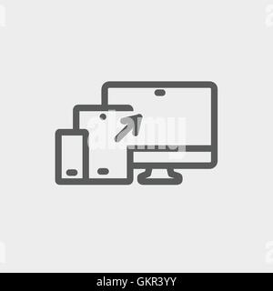Responsive web design thin line icon Stock Vector