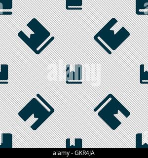 bookmark icon sign. Seamless pattern with geometric texture. Vector Stock Vector