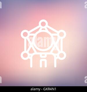 Brain idea technology thin line icon Stock Vector