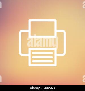 Printer thin line icon Stock Vector