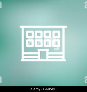 Modern office building thin line icon Stock Vector