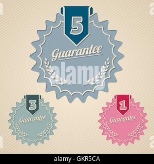 Guarantee icon set flat style Stock Vector