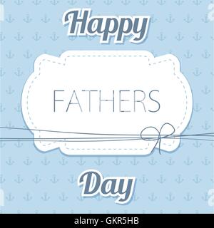 Happy Father's Day. Vector card with wine glasses on seamless chevron pattern. Stock Vector