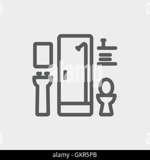 Bathroom thin line icon Stock Vector