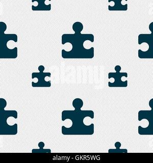 Puzzle piece icon sign. Seamless pattern with geometric texture. Vector Stock Vector