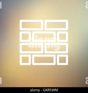 Bricks thin line icon Stock Vector