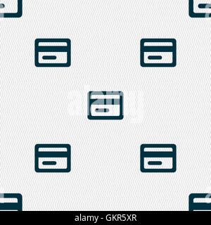 credit card icon sign. Seamless pattern with geometric texture. Vector Stock Vector