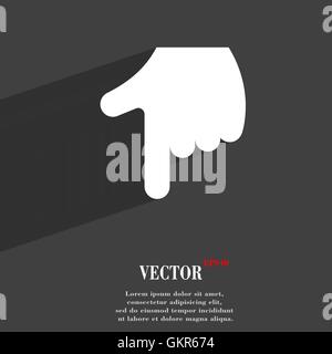 pointing hand icon symbol Flat modern web design with long shadow and space for your text. Vector Stock Vector
