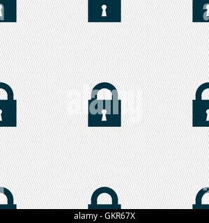 closed lock icon sign. Seamless pattern with geometric texture. Vector Stock Vector