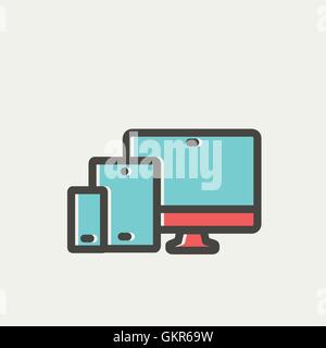 Wireless gadget thin line icon Stock Vector