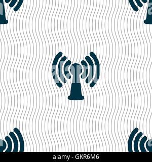 Wi-fi, internet icon sign. Seamless pattern with geometric texture. Vector Stock Vector