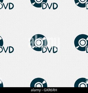 dvd icon sign. Seamless pattern with geometric texture. Vector Stock Vector