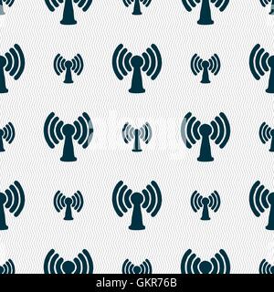 Wi-fi, internet icon sign. Seamless pattern with geometric texture. Vector Stock Vector